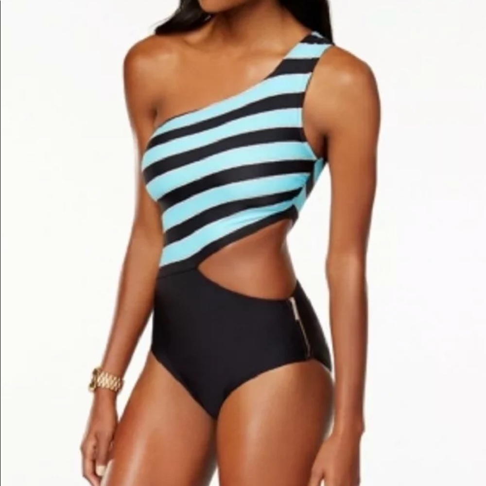 Michael Kors One-Shoulder One-Piece Swimsuit
